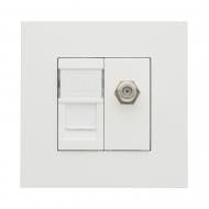 Розетка TV+RJ45 Efapel Quadro IP20 белый матовый 46979112 SBM