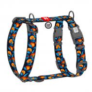 Шлейка анатомическая Waudog Nylon рисунок "Апельсины" XL Ш35 мм A 60-100 см B 70-100 см