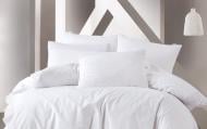 Комплект постельного белья полуторный White/квадраты белый Zastelli