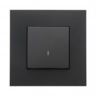 Выключатель одноклавишный Efapel Quadro с подсветкой черный матовый 4601212 SPM