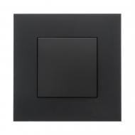 Выключатель проходной одноклавишный Efapel Quadro без подсветки черный матовый 4607112 SPM