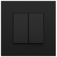 Выключатель двухклавишный проходной проходной двухклавишный Efapel Quadro без подсветки черный матовый 4610112 SPM Выключатель двухклавишный проходной проходной двухклавишный Efapel Quadro без подсветки черный матовый 4610112 SPM