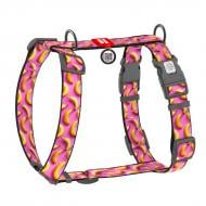 Шлейка анатомическая Waudog Nylon рисунок "Бананы на розовом" XL Ш35 мм A 60-100 см B 70-