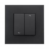 Выключатель для жалюзи двухклавишный Efapel Quadro без подсветки черный матовый 4628112 SPM