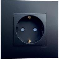 Розетка силовая с заземлением Efapel Quadro Шуко без крышки черный матовый 4612912 SPM
