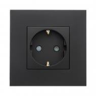 Розетка бытовая с заземлением Efapel Quadro IP20 черный матовый 4612912 SPM