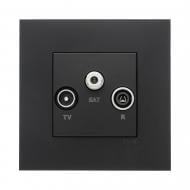 Розетка TV+R/SAT оконечная Efapel Quadro IP20 черный матовый 4654312 SPM