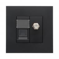 Розетка TV+RJ45 Efapel Quadro IP20 черный матовый 46979112 SPM