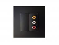 Розетка акустическая Efapel Quadro RCAx3 без крышки черный матовый 4658012 SPM