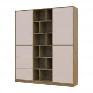 Шафа для одягу Doros Морган з шухлядками 2100х1800х4000 мм дуб артізан / кашемір