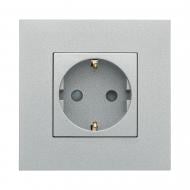 Розетка бытовая с заземлением Efapel Quadro IP20 алюминий 4612912 SAL