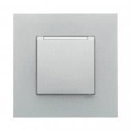 Розетка с крышкой бытовая с заземлением Efapel Quadro IP44 алюминий 4612812 SAL