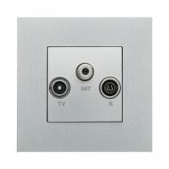 Розетка TV+R/SAT оконечная Efapel Quadro IP20 алюминий 4654312 SAL