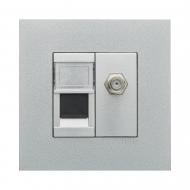 Розетка TV+RJ45 Efapel Quadro IP20 алюминий 46979112 SAL