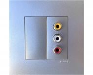 Розетка акустическая Efapel Quadro RCAx3 без крышки алюминий 4658012 SAL Розетка акустическая Efapel Quadro RCAx3 без крышки алюминий 4658012 SAL