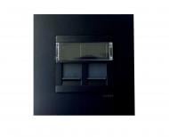 Розетка компьютерная двойная Efapel Quadro RJ45 5e без крышки черный матовый 4697612 SPM