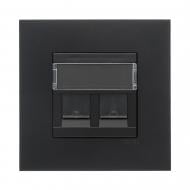 Розетка двойная компьютерная Efapel Quadro IP20 черный матовый 4697612 SPM