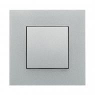 Выключатель одноклавишный Efapel Quadro без подсветки алюминий 4601112 SAL
