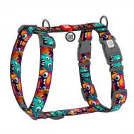 Шлейка анатомическая Waudog Nylon рисунок "Зубастые монстры" XL Ш35 мм A 60-100 см B 70-1