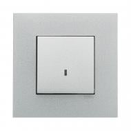 Выключатель одноклавишный Efapel Quadro с подсветкой алюминий 4601212 SAL