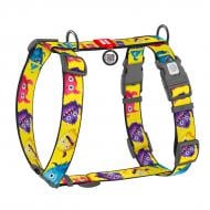 Шлейка анатомическая Waudog Nylon рисунок "Мохнатые монстры" XL Ш35 мм A 60-100 см B 70-1