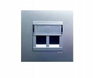 Розетка компьютерная двойная Efapel Quadro RJ45 5e без крышки алюминий 4697612 SAL
