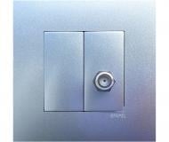 Розетка TV/FM Efapel Quadro тип F без крышки алюминий 4697912 SAL