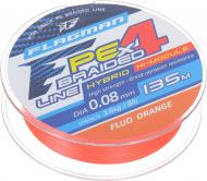 Шнур Flagman PE Hybrid F4 FluoOrange 135м 0,08мм 3,6кг