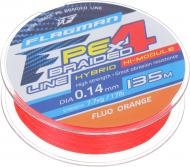 Шнур Flagman PE Hybrid F4 FluoOrange 135м 0,14мм 7,7кг