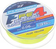 Шнур Flagman PE Hybrid F4 FluoYellow 135м 0,06мм 2,7кг