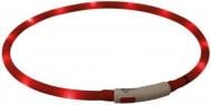 Ошейник Trixie светящийся Flash Light Ring USB силикон XS-XL: 70см/10 мм красный