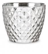 Кашпо керамічне Scheurich Mirror Silver 14" круглий 0,836 л дзеркальний