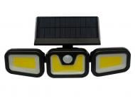 Светильник на солнечной батарее Luxel з датчиком движения и аккумулятором 48 Вт IP65 черный SSWL-08C