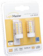 Лампа светодиодная LightMaster LB-604 2 шт./уп. 12 В 4 Вт G4 прозрачная 2700 K