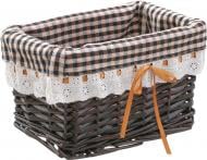 Корзина плетеная с текстилем 24x16x15 см HQ09-118-4 Корзина плетеная с текстилем 24x16x15 см HQ09-118-4