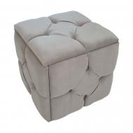 Пуф-трансформер Metalzavod 5в1 каретная стяжка 470х450х470 мм светло-серый / черный