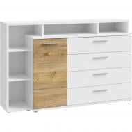 Комод Forte Meble Mayacus 1d3s 1531x985x413 мм білий/білий/дуб маувелла