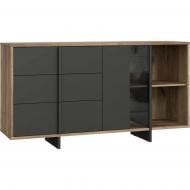 Комод Forte Meble Jokkaz 1596x857x420 мм чорний/дуб флагстафф/чорний Комод Forte Meble Jokkaz 1596x857x420 мм чорний/дуб флагстафф/чорний