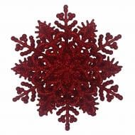 Елочная игрушка Сніжинка Об"ємна Класика d 12 см красный