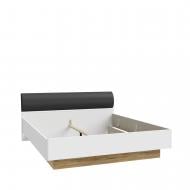 Ліжко Forte Meble Mayacus 180x200 см білий/дуб маувелла