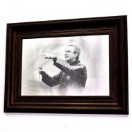 Репродукция Валерий Лобановский №1737 в раме за состаренным зеркалом 28x38 см SEAPS