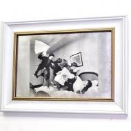 Репродукция Beatles. All You Need Is Love. №1795 в раме за состаренным зеркалом 28x38 см SEAPS