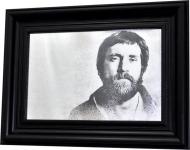 Репродукция Владимир Высоцкий. Певец у микрофона. X4 №1748 в раме за состаренным зеркалом 28x38 см SEAPS