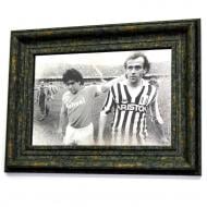 Репродукция Марадона и Мишель Платини Х4.№1751 в раме за состаренным зеркалом 28x38 см SEAPS