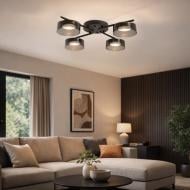 ВИТРИНА! Люстра потолочная LIGHT SET DUSHA MS228 4x12 Вт GX53 черный/дымчатый