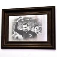 Репродукция Лев Яшин с золотым мячом Х4. №1732 в раме за состаренным зеркалом 28x38 см SEAPS