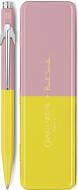 Ручка шариковая Caran d'Ache 849 Paul Smith Chartreuse Yellow & Rose Pink + пенал стержень 1 мм синий
