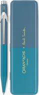 Ручка шариковая Caran d'Ache 849 Paul Smith Cyan Blue & Steel Blue + пенал стержень 1 мм синий