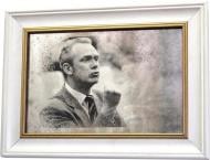 Репродукция Лобановский грозит кулаком Х4.№1741 в раме за состаренным зеркалом 28x38 см SEAPS