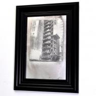 Репродукція Перша ліфтова автопарковка №1797 в рамі за зістареним дзеркалом 28x38 см SEAPS